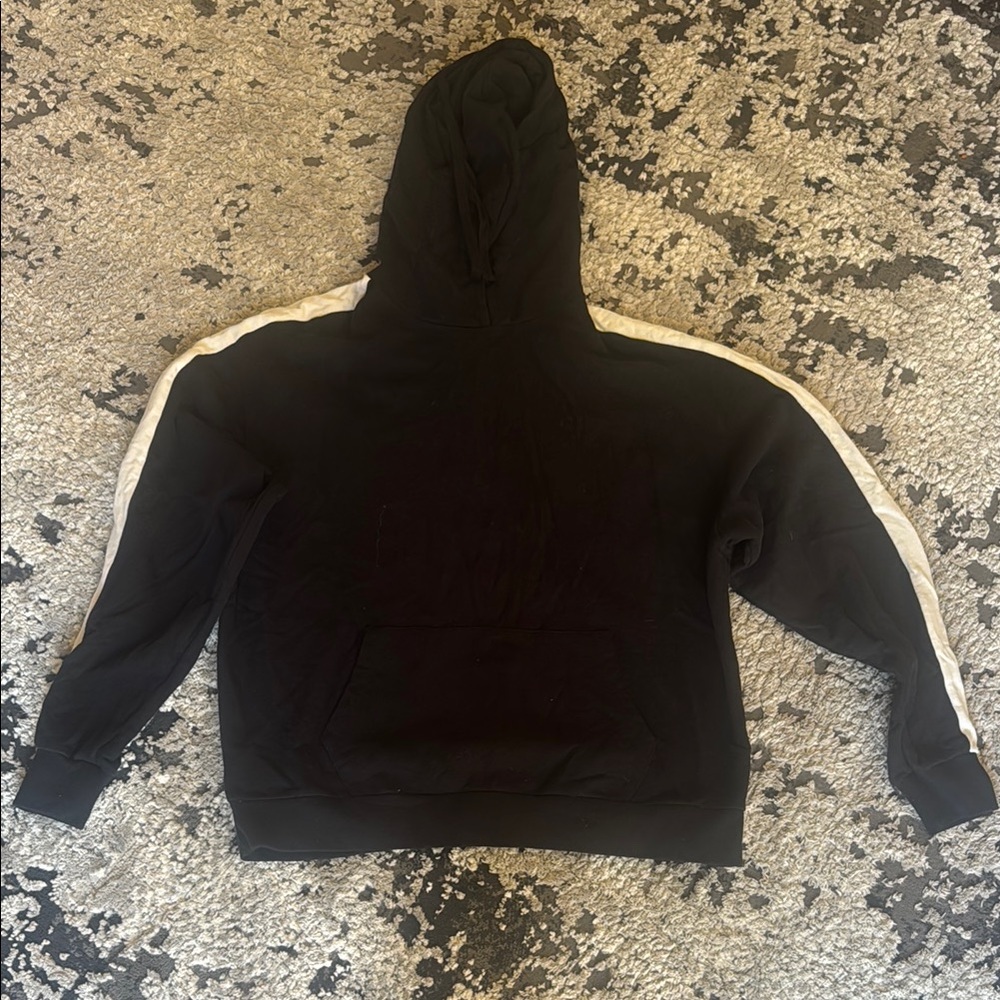 Black Hoodie with White Accents
